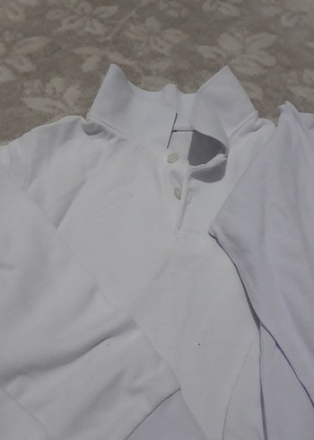 Beyaz Uzun Kollu Erkek Polo Tişört ikili - Görsel 3