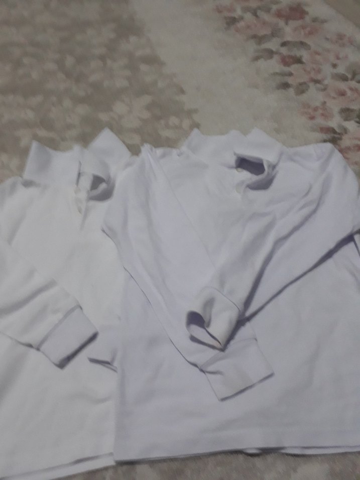 Beyaz Uzun Kollu Erkek Polo Tişört ikili - Görsel 2
