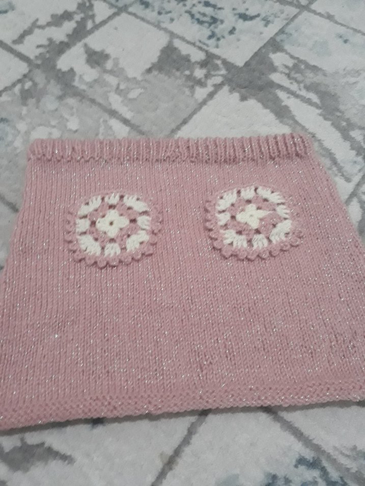 Kız Çocuk Pembe Nakışlı Triko yelek etek Takımı sipariş alınır - Görsel 4