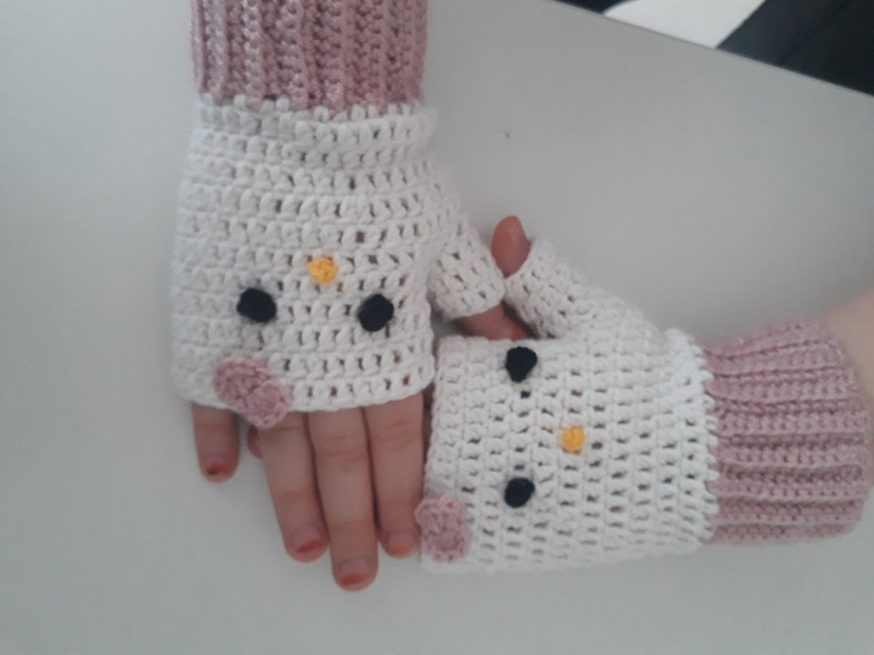 Örgü Yarım Parmak çocuk Eldiveni - Görsel 2