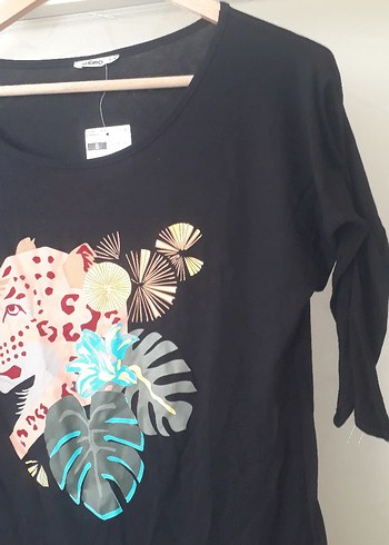 Bohem Siyah Baskılı Tişörtü - Görsel 5