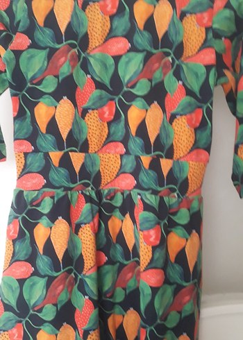 Çok Renkli Bohem Uzun Elbise - Görsel 4