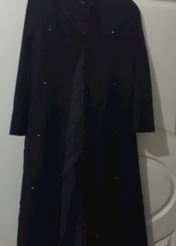 Siyah fermuarlı kaşe kaban - Görsel 3