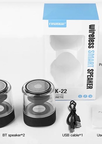 Renkli LED Işıklı Bluetooth Hoparlör MK-22 - Görsel 5