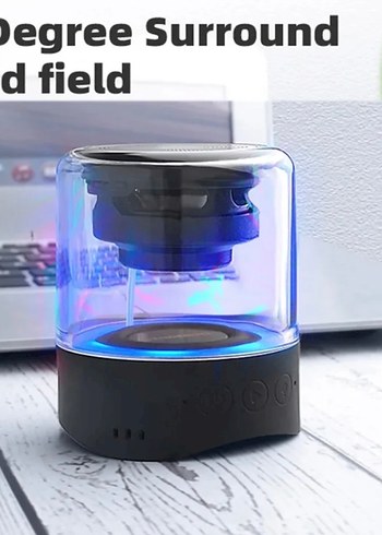 Renkli LED Işıklı Bluetooth Hoparlör MK-22 - Görsel 2