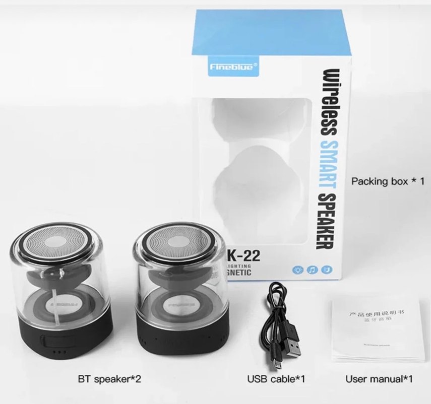 Renkli LED Işıklı Bluetooth Hoparlör MK-22 - Görsel 5