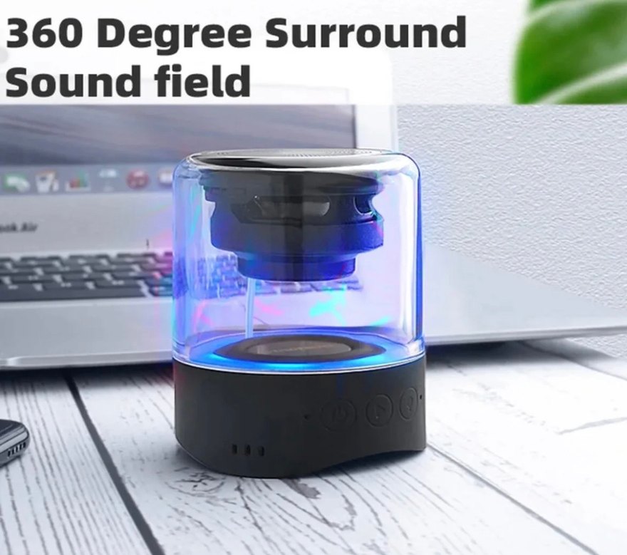 Renkli LED Işıklı Bluetooth Hoparlör MK-22 - Görsel 2