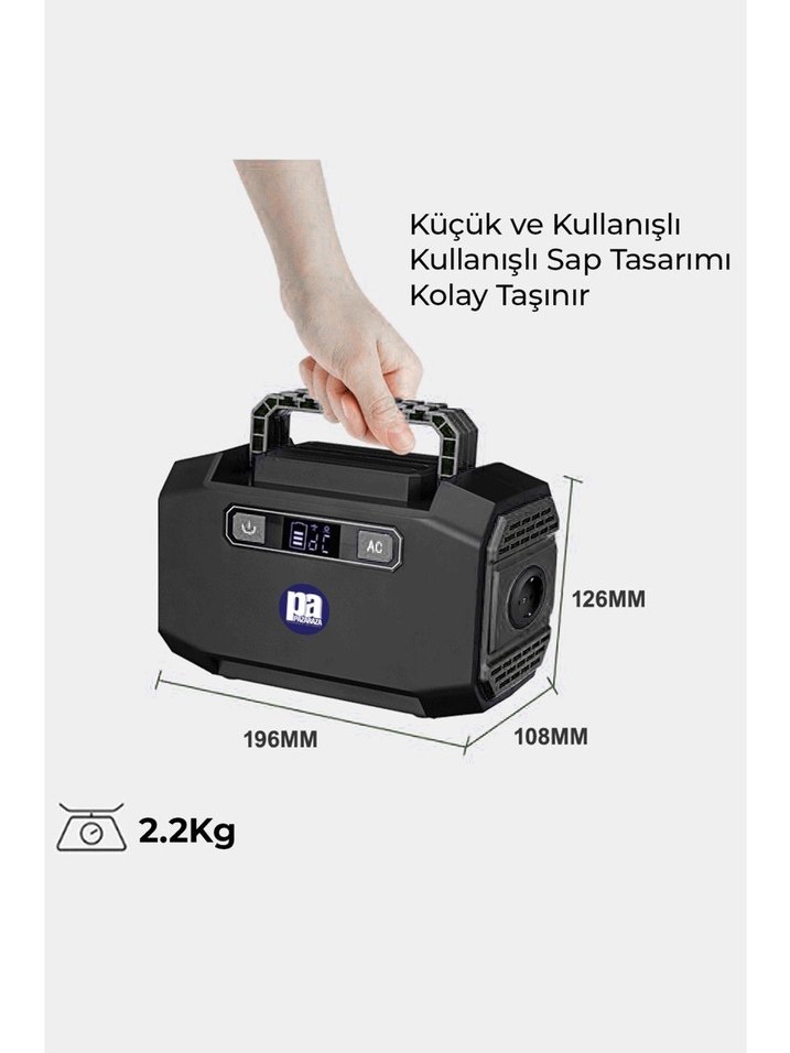 200W Siyah Taşınabilir Güç Kaynağı - Görsel 3