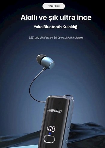Fineblue Mavi Bluetooth Kulaklık - Görsel 6