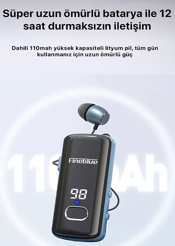 Fineblue Mavi Bluetooth Kulaklık - Görsel 8