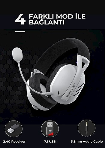 Gaming Kulaklık 7.1 USB ve 2.4G Alıcı - Görsel 2