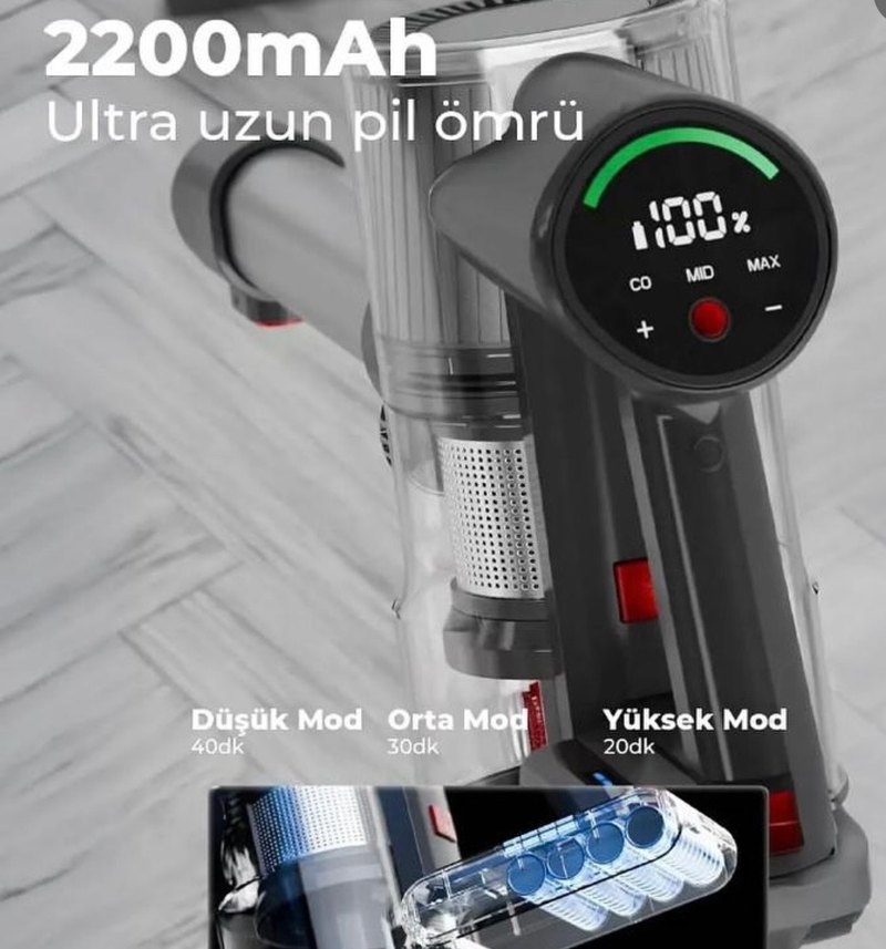 Kablosuz Elektrikli Süpürge (Evcil hayvan aparatlı) - Görsel 3