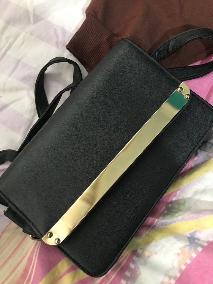 Altınlı deri çanta - Görsel 2