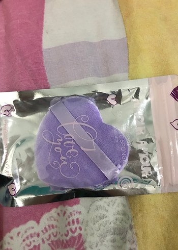 Kalp Şekilli Pastel Mor Makyaj Süngeri - Görsel 3