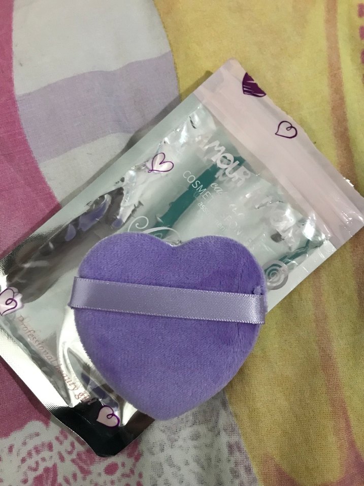 Kalp Şekilli Pastel Mor Makyaj Süngeri - Görsel 2