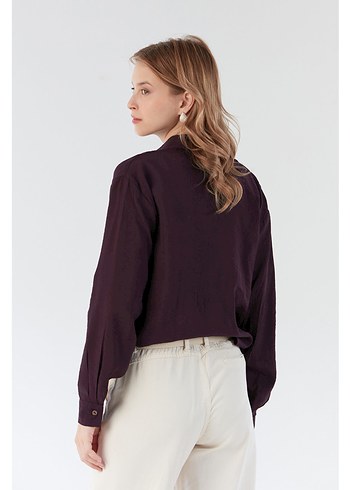 Mürdüm keten gömlek takım - Görsel 2