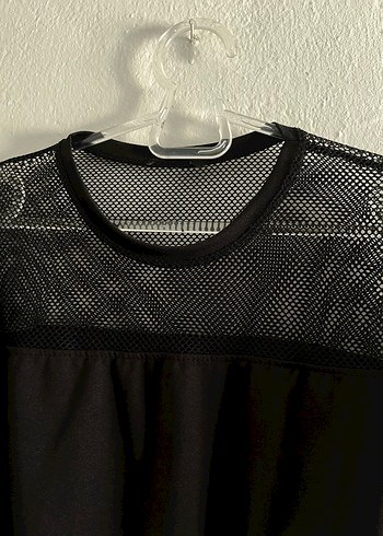 Ambar Siyah File Uzun Kollu Crop Top - Görsel 3