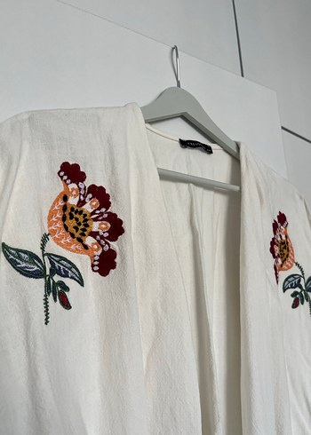 Milla Nakışlı Beyaz Kimono - Görsel 5