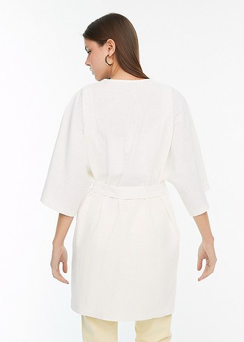 Milla Nakışlı Beyaz Kimono - Görsel 2