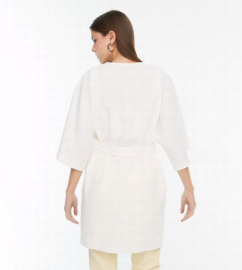 Milla Nakışlı Beyaz Kimono - Görsel 2