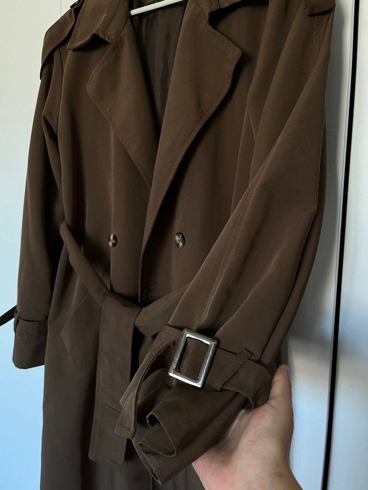 Milla acı kahve trençkot - Görsel 4