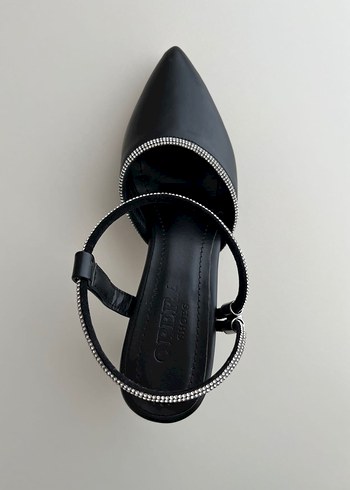Siyah Bilekten Stiletto Topuklu Ayakkabı - Görsel 3