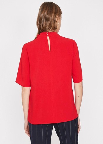 Koton Kırmızı Kısa Kollu Bluz - Görsel 3