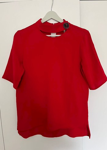 Koton Kırmızı Kısa Kollu Bluz - Görsel 5
