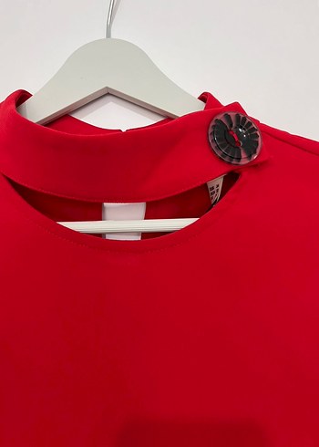 Koton Kırmızı Kısa Kollu Bluz - Görsel 6