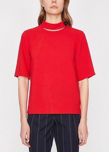 Koton Kırmızı Kısa Kollu Bluz - Görsel 2