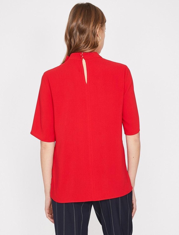 Koton Kırmızı Kısa Kollu Bluz - Görsel 3