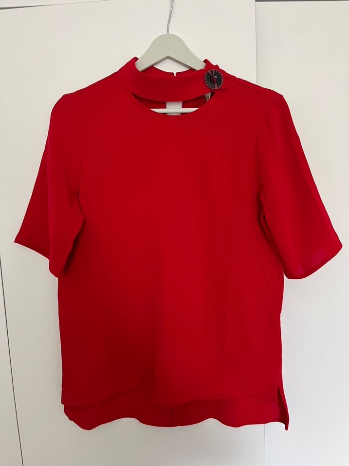 Koton Kırmızı Kısa Kollu Bluz - Görsel 5