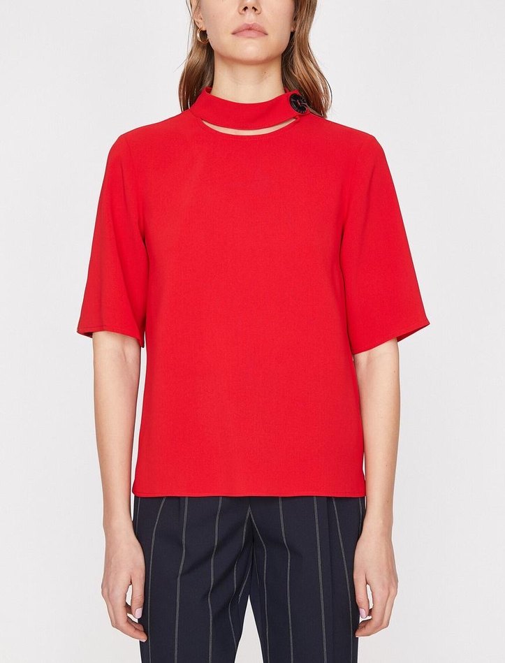 Koton Kırmızı Kısa Kollu Bluz - Görsel 2