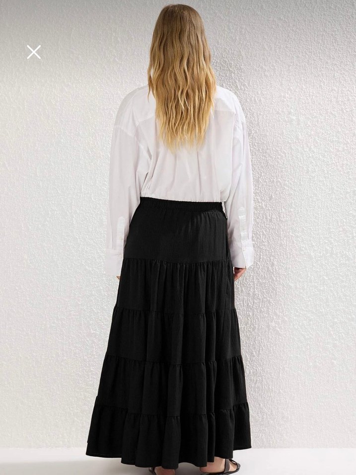 Trendyolmilla Siyah Maxi Bohem Etek - Görsel 2