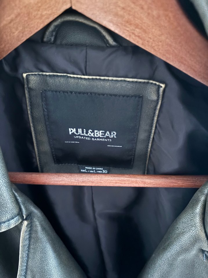 Haki Deri Biker Ceket - Görsel 2