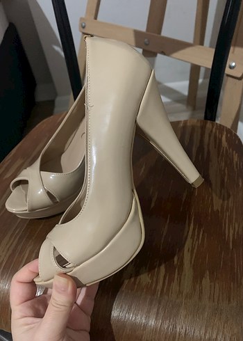 Bej Kadın Platform Topuklu Ayakkabı - Görsel 3