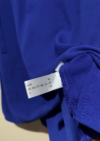 Mavi V Yakalı Salaş Tunik - Görsel 4