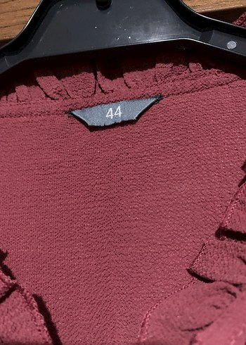 Gül kurusu Fırfırlı Uzun Kollu Salaş Bluz - Görsel 3