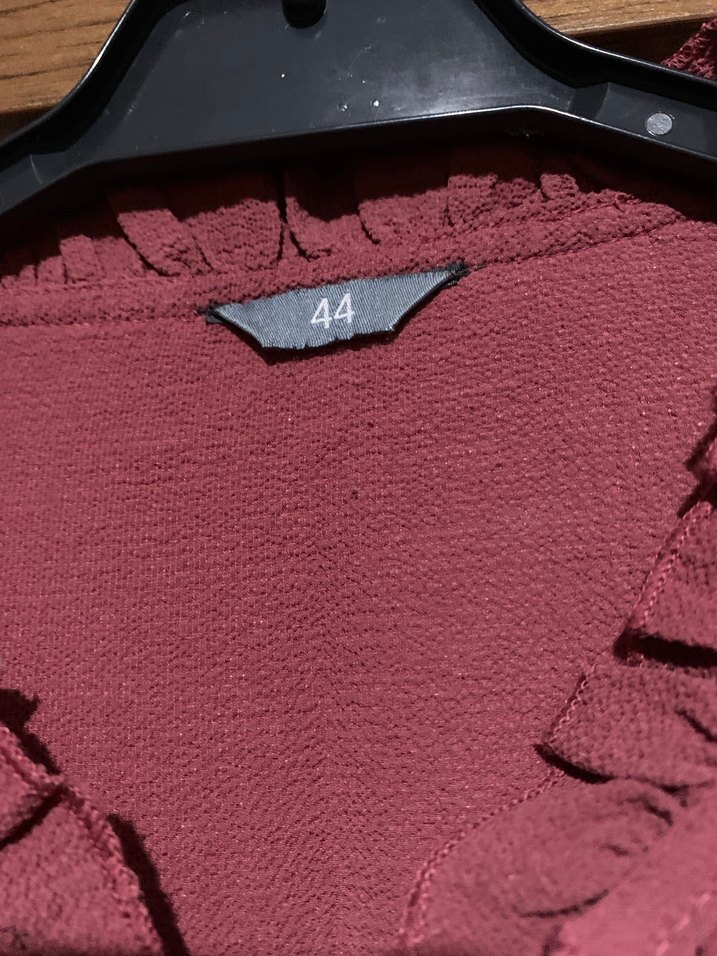 Gül kurusu Fırfırlı Uzun Kollu Salaş Bluz - Görsel 3