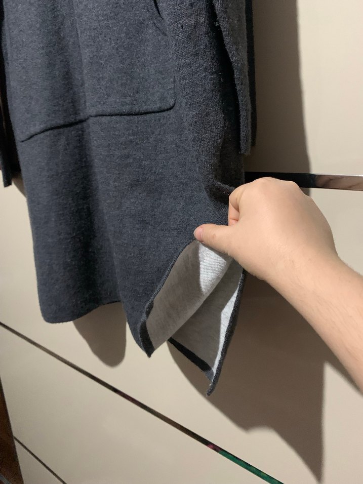 Primark Gri Kapüşonlu Fermuarlı Midi Kadın Hırka - Görsel 2