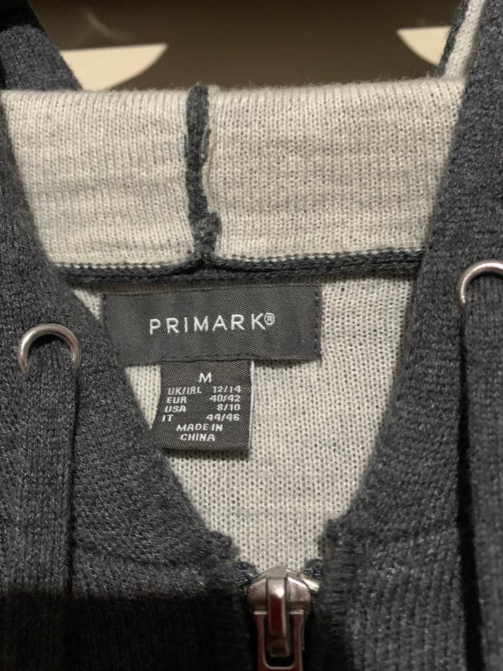 Primark Gri Kapüşonlu Fermuarlı Midi Kadın Hırka - Görsel 5
