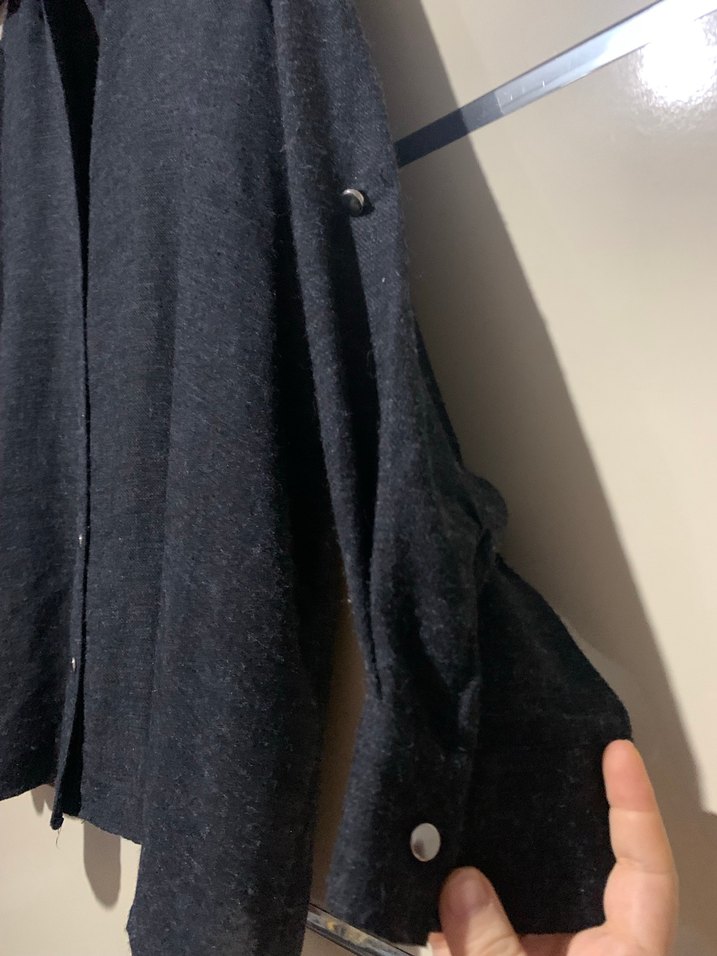 Gri Kadın Gömlek Düğmeli ve Rahat - Görsel 2