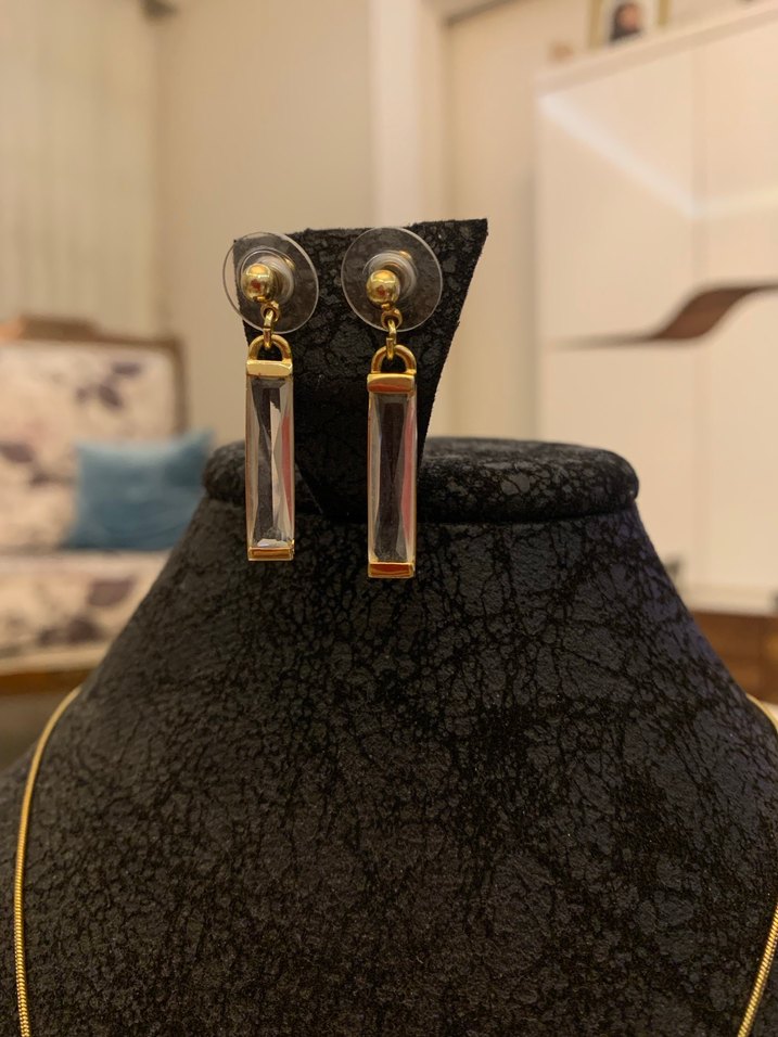 Altın Renkli Kolye Küpe Seti - Görsel 2