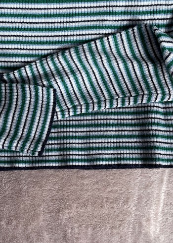 Mavi Crop Triko Bluz - Görsel 8