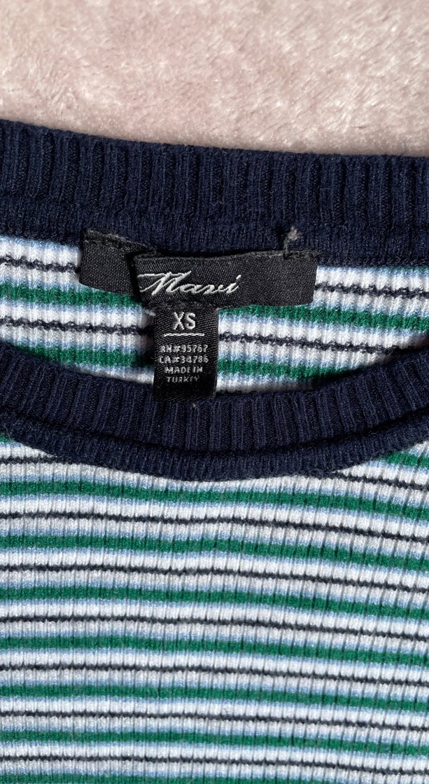 Mavi Crop Triko Bluz - Görsel 2