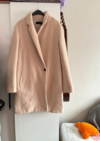 Bej Midi Kadın Kaban Düğmeli - Görsel 9