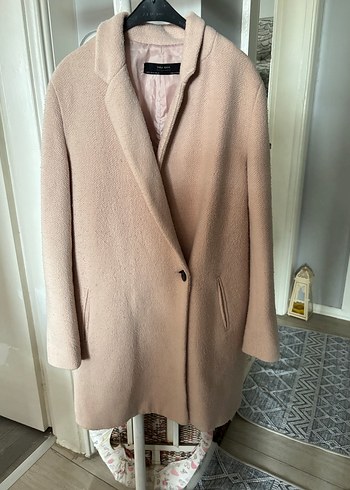 Bej Midi Kadın Kaban Düğmeli - Görsel 3