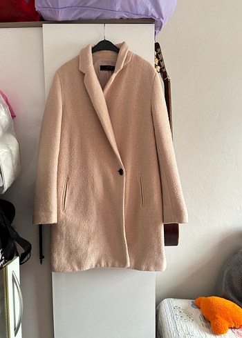 Bej Midi Kadın Kaban Düğmeli - Görsel 2