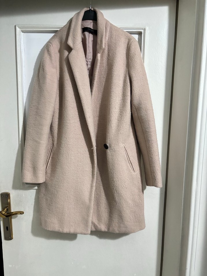 Bej Midi Kadın Kaban Düğmeli - Görsel 4