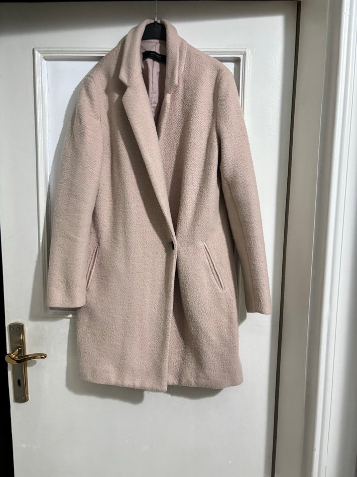 Bej Midi Kadın Kaban Düğmeli - Görsel 5